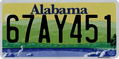 AL license plate 67AY451