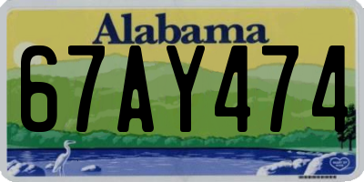 AL license plate 67AY474