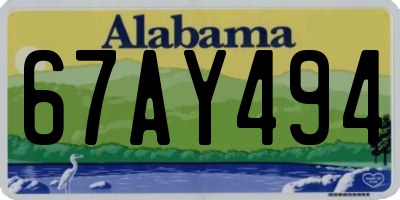 AL license plate 67AY494