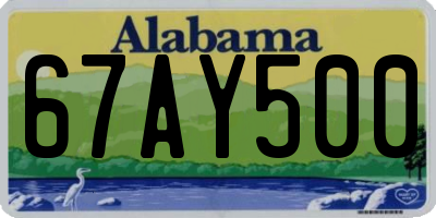 AL license plate 67AY500