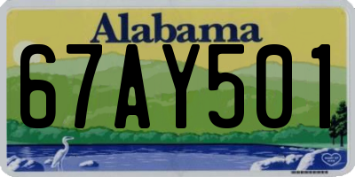 AL license plate 67AY501