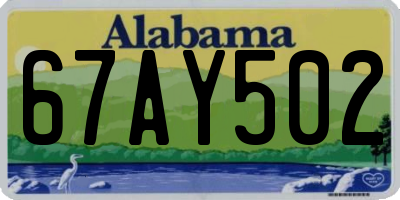 AL license plate 67AY502