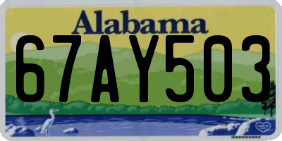AL license plate 67AY503