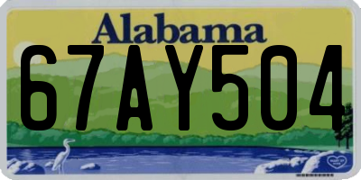 AL license plate 67AY504