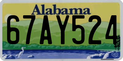AL license plate 67AY524