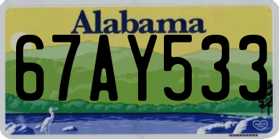 AL license plate 67AY533