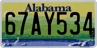 AL license plate 67AY534