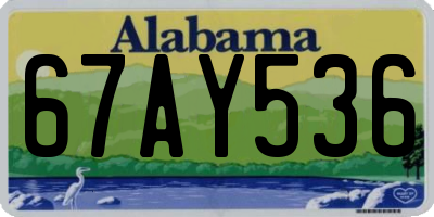 AL license plate 67AY536