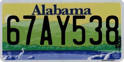 AL license plate 67AY538
