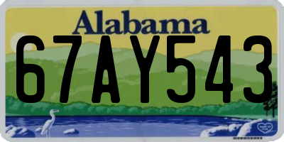 AL license plate 67AY543