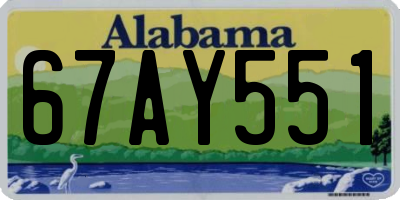 AL license plate 67AY551