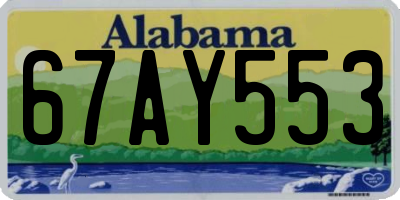 AL license plate 67AY553