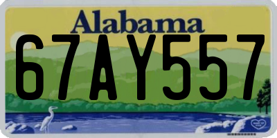 AL license plate 67AY557