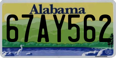 AL license plate 67AY562