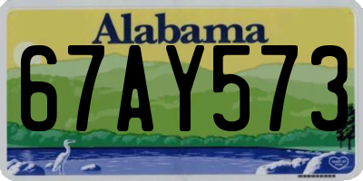 AL license plate 67AY573