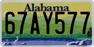 AL license plate 67AY577