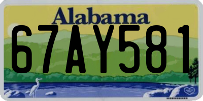 AL license plate 67AY581