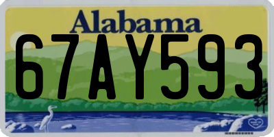 AL license plate 67AY593