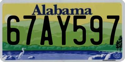 AL license plate 67AY597