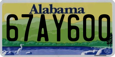 AL license plate 67AY600