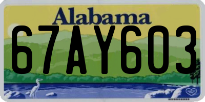 AL license plate 67AY603