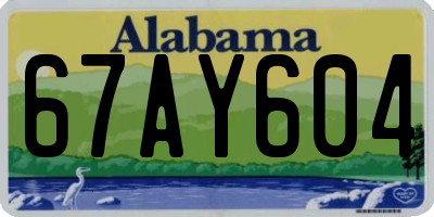 AL license plate 67AY604