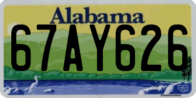AL license plate 67AY626