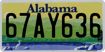 AL license plate 67AY636