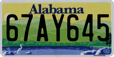AL license plate 67AY645