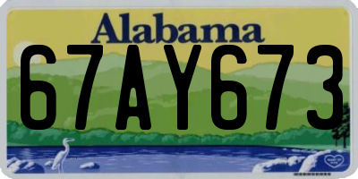 AL license plate 67AY673