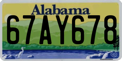 AL license plate 67AY678