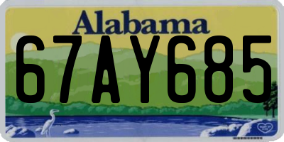 AL license plate 67AY685