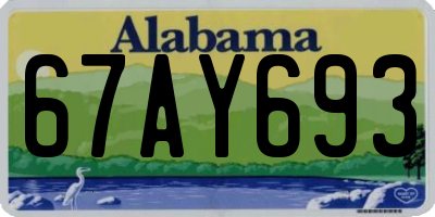 AL license plate 67AY693