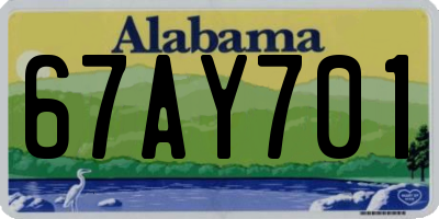 AL license plate 67AY701
