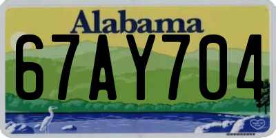 AL license plate 67AY704