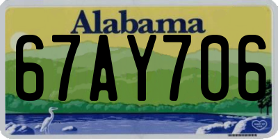 AL license plate 67AY706