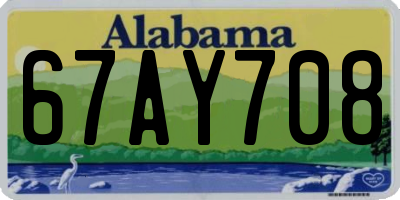 AL license plate 67AY708
