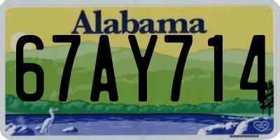 AL license plate 67AY714