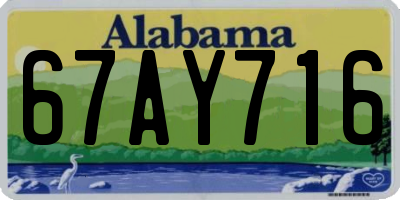 AL license plate 67AY716