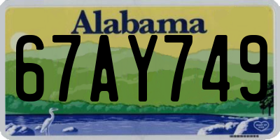 AL license plate 67AY749