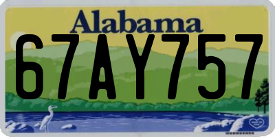 AL license plate 67AY757