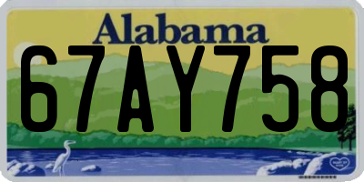AL license plate 67AY758