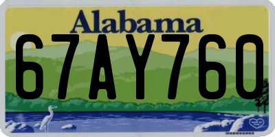 AL license plate 67AY760