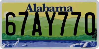 AL license plate 67AY770