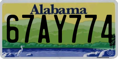 AL license plate 67AY774