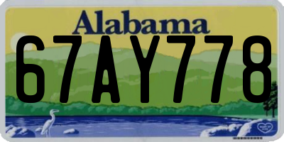 AL license plate 67AY778