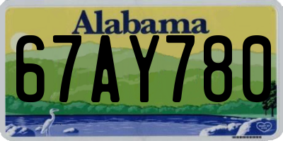 AL license plate 67AY780
