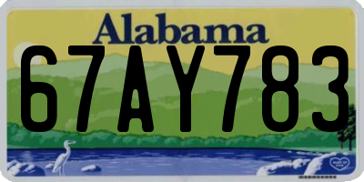 AL license plate 67AY783