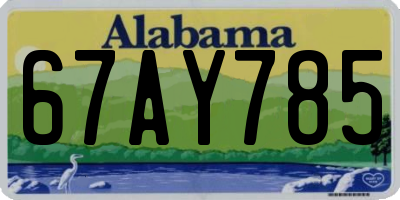 AL license plate 67AY785