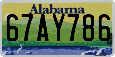 AL license plate 67AY786